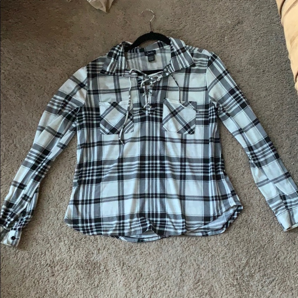 Black and white plaid shirt